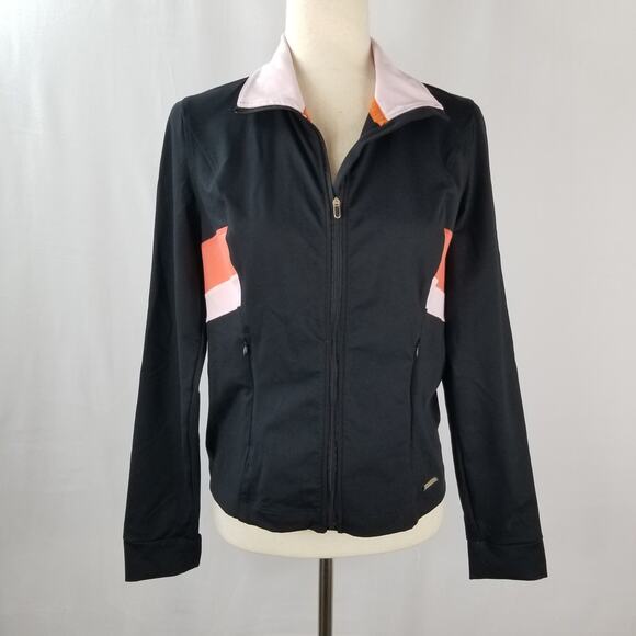 Victoria"s Secret VSX Black Pink White Zip Up Jacket Size Small - Picture 1 of 5